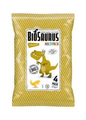 CHRUPKI KUKURYDZIANE O SMAKU SEROWYM  BIOSAURUS 4X15