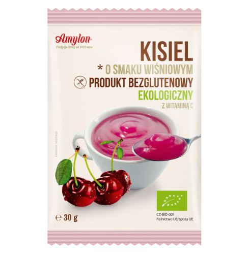 KISIEL O SMAKU WIŚNIOWYM BEZGLUTENOWY BIO 30 g - AMYLON