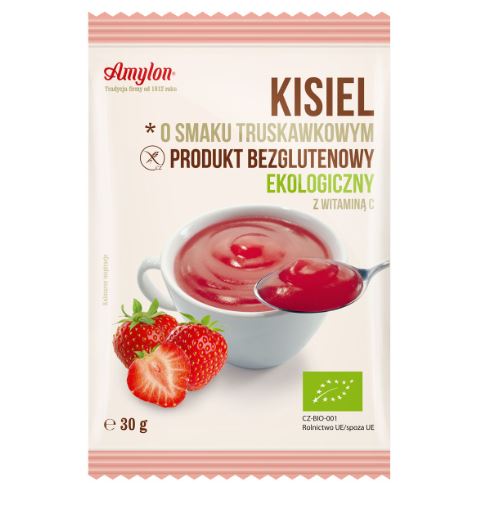 KISIEL O SMAKU TRUSKAWKOWYM BEZGLUTENOWY BIO 30 g - AMYLON