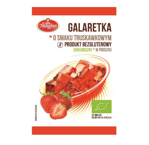 GALARETKA O SMAKU TRUSKAWKOWYM BEZGLUTENOWA BIO 40 g - AMYLON