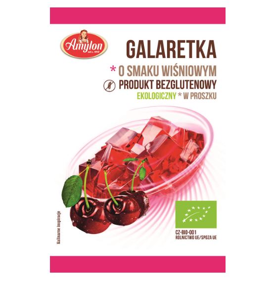 GALARETKA O SMAKU WIŚNIOWYM BEZGLUTENOWA BIO 40 g - AMYLON