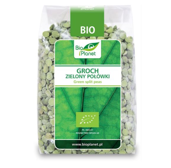 GROCH ZIELONY POŁÓWKI 400 g - BIO PLANET