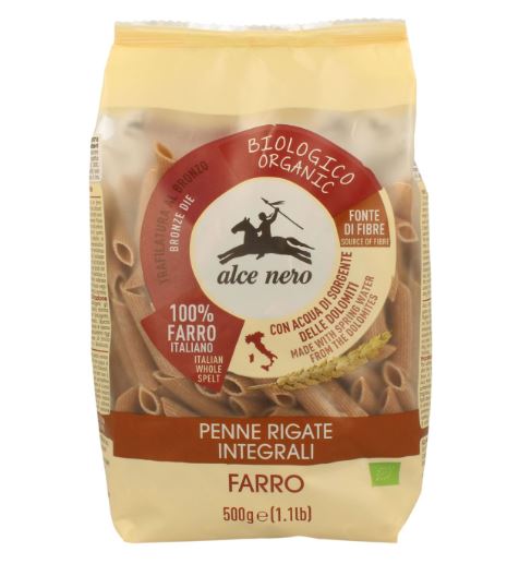 MAKARON (ORKISZOWY RAZOWY) PENNE BIO 500 g - ALCE NERO