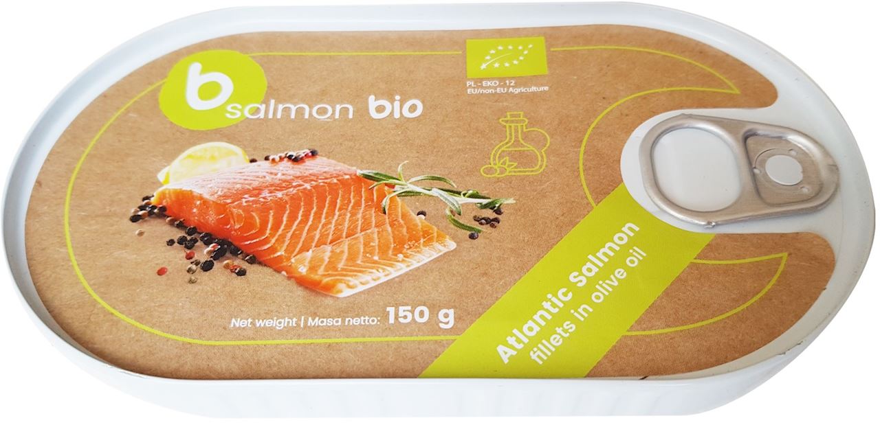 FILET Z ŁOSOSIA W OLIWIE Z OLIWEK (PUSZKA) BIO 150 g - B SALMON