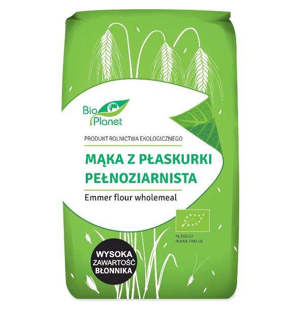 MĄKA Z PŁASKURKI PEŁNOZIARNISTA BIO 500G - BIO PLANET