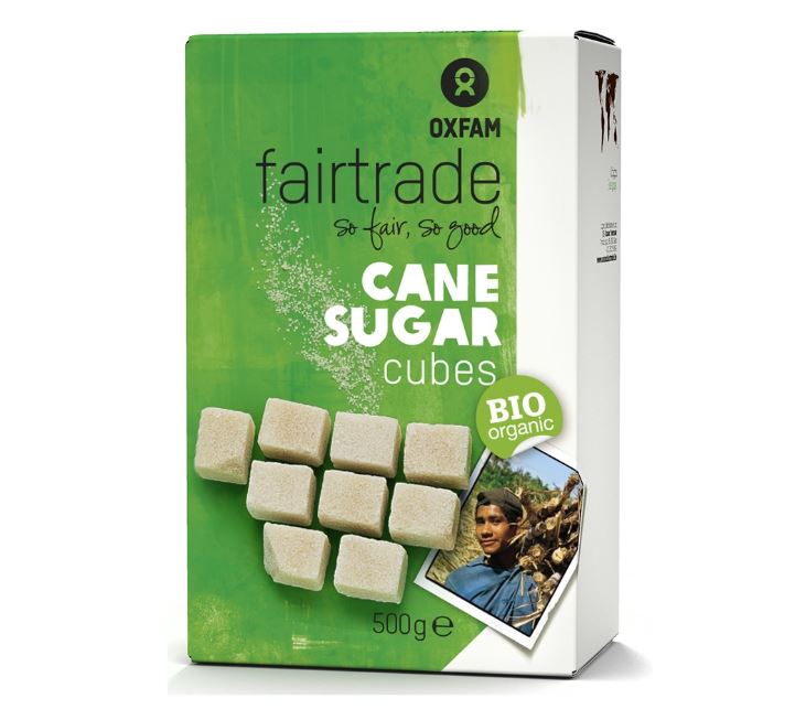 CUKIER TRZCINOWY W KOSTKACH FAIR TRADE BIO 500 g - OXFAM