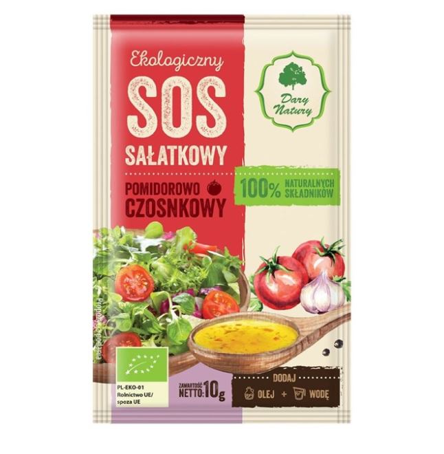 SOS SAŁATKOWY POMIDOROWO - CZOSNKOWY BIO (15 x 10 g) - DARY NATURY