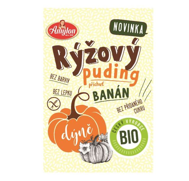 BUDYŃ RYŻOWY O SMAKU BANANOWYM Z DYNIĄ BEZGLUTENOWY BIO 40 g - AMYLON