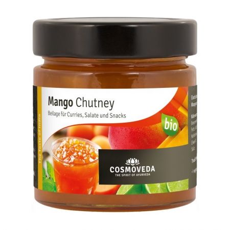 MANGO CHUTNEY PIKANTNE BEZGLUTENOWE BIO 225G - COSMOVEDA