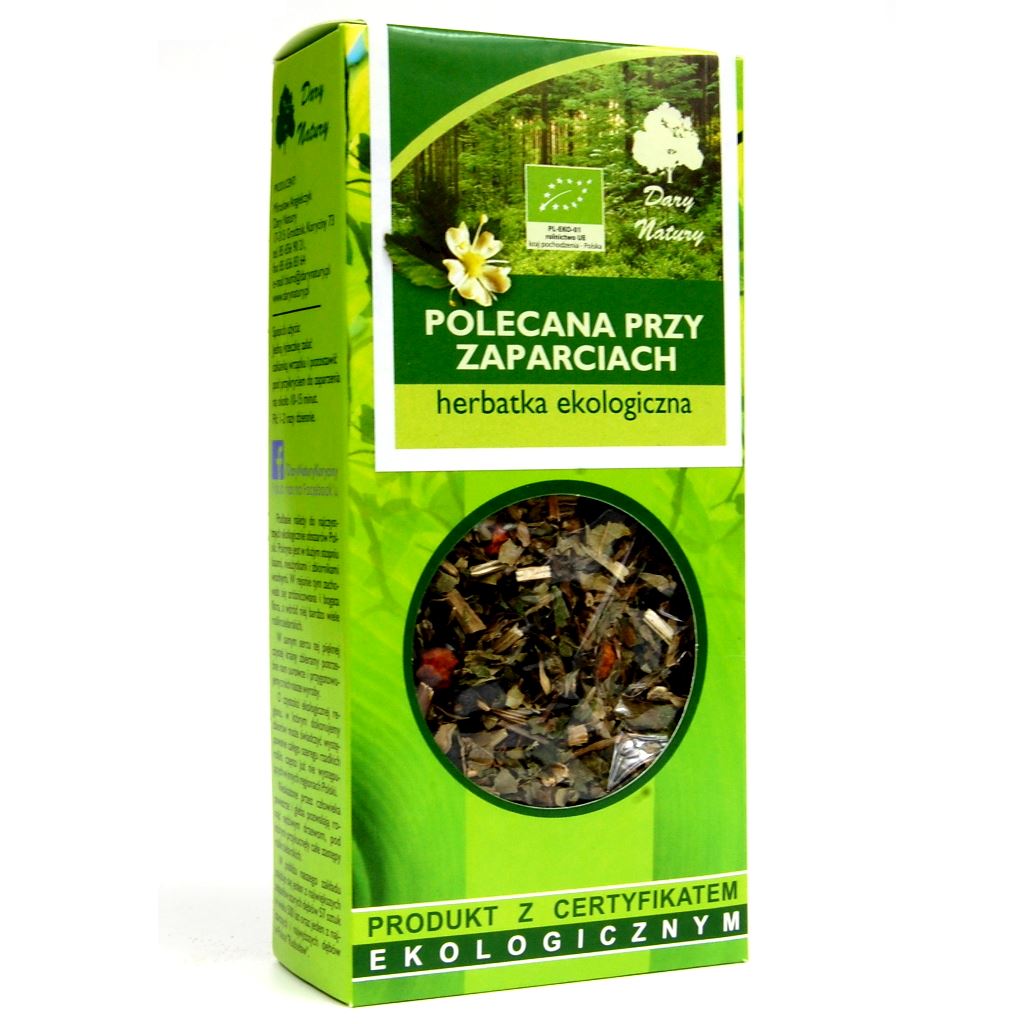 HERBATKA POLECANA PRZY ZAPARCIACH BIO 50 g - DARY NATURY