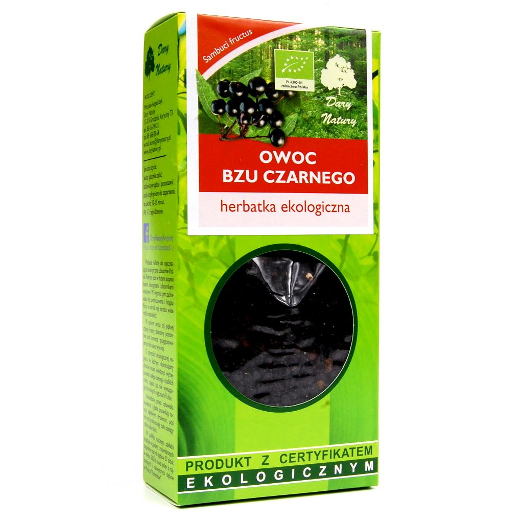 HERBATKA OWOC BZU CZARNEGO BIO 100 g - DARY NATURY