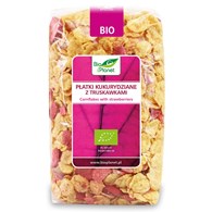 PŁATKI KUKURYDZIANE Z TRUSKAWKAMI BIO 250 g - BIO PLANET