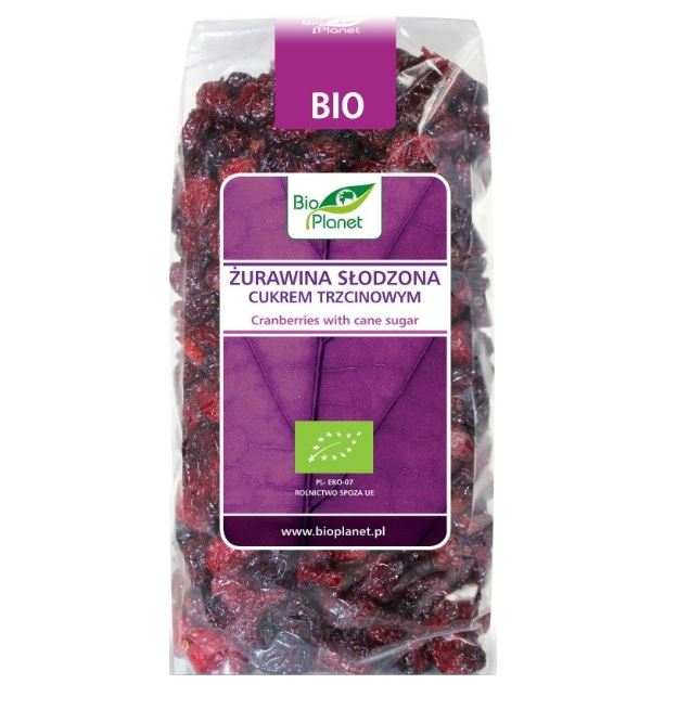 ŻURAWINA SŁODZONA CUKREM TRZCINOWYM BIO 400G - BIO PLANET