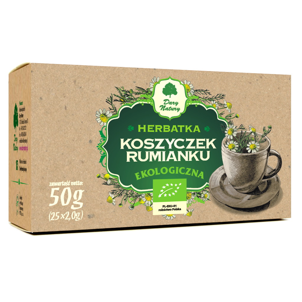 HERBATKA Z KOSZYCZKÓW RUMIANKU BIO (25 x 2 g) - DARY NATURY