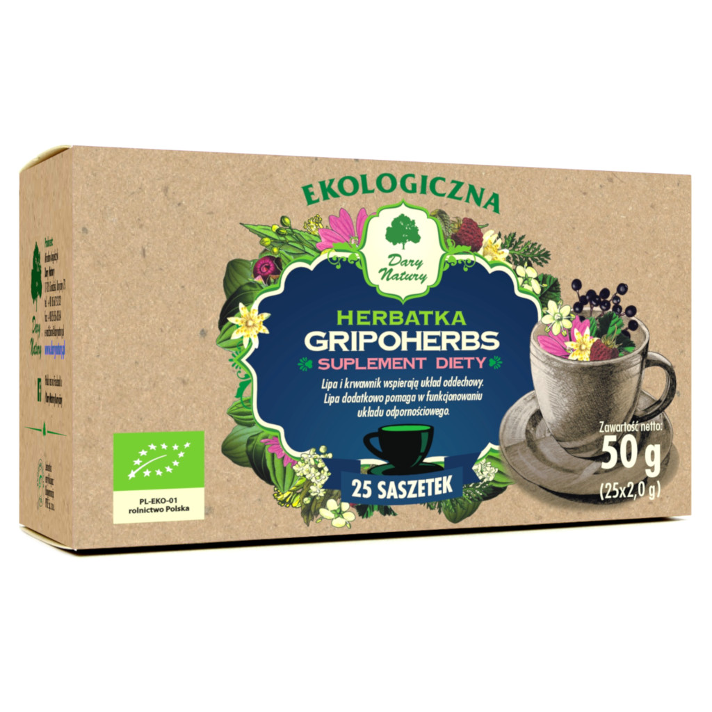 HERBATKA GRIPOHERBS BIO (25 x 2 g) - DARY NATURY