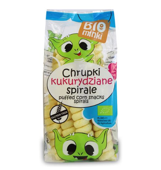 CHRUPKI KUKURYDZIANE SPIRALE BEZGLUTENOWE BIO 60 g - BIOMINKI